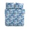 Aqua Blue Cream Polyester Sea Life 3-Piece Quilt Set with Shams